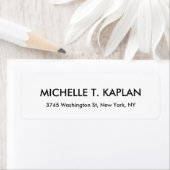 Modern Elegant Plain Black & White Minimalist Etiket (Insitu)