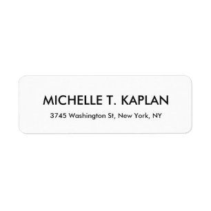 Modern Elegant Plain Black & White Minimalist Etiket