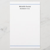 Modern Elegant Plain Minimalist Briefpapier (Voorkant)
