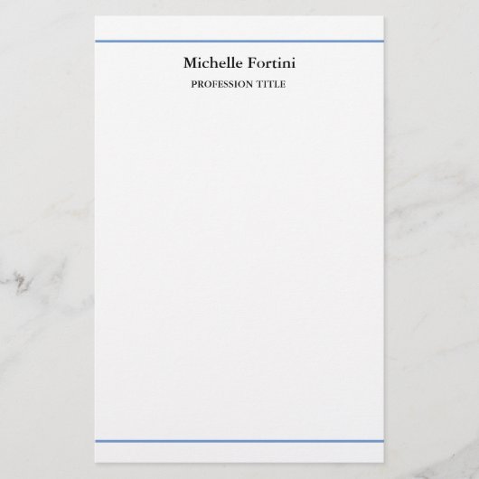 Modern Elegant Plain Minimalist Briefpapier (Voorkant)