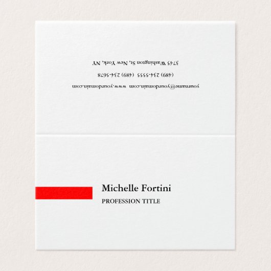 Modern Elegant Plain Minimalist Visitekaartje (Buitenkant ongevouwen)