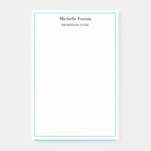 Modern Elegant Plain Minimalistisch Blauw Wit Post-it® Notes