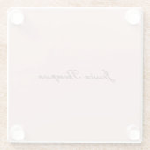 Modern Elegant Plain Name Professioneel Roos Gold Glazen Onderzetter (Achterkant)