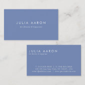 Modern Elegant Plain Professional Blauwgroen Blue Visitekaartje (Voorkant / Achterkant)