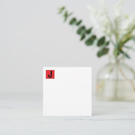 Modern Elegant Plain Professional Monogram Informatiekaartje (Staand voorkant)