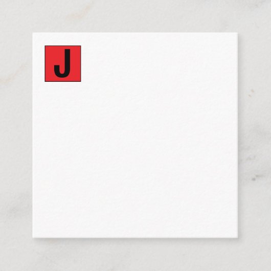 Modern Elegant Plain Professional Monogram Informatiekaartje (Voorkant)