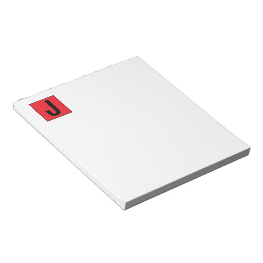 Modern Elegant Plain Professional Monogram Notitieblok (Schuin)