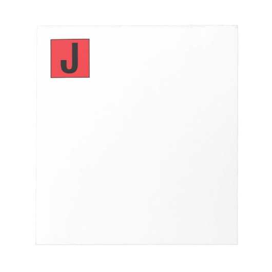 Modern Elegant Plain Professional Monogram Notitieblok (Voorkant)