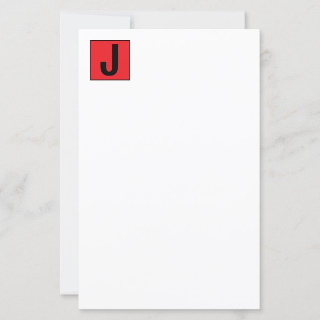 Modern Elegant Plain Professional Monogram Paper (Voorkant)