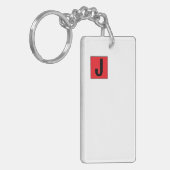 Modern Elegant Plain Professional Monogram Sleutelhanger (Voorkant Links)