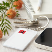 Modern Elegant Plain Professional Monogram Sleutelhanger (Voorkant Rechts)