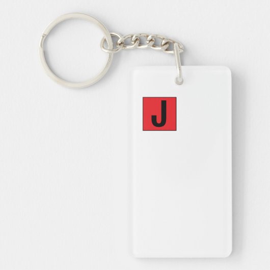Modern Elegant Plain Professional Monogram Sleutelhanger (Voorkant)
