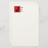Modern Elegant Plain Professional Name Monogram Briefpapier (Voorkant / Achterkant)