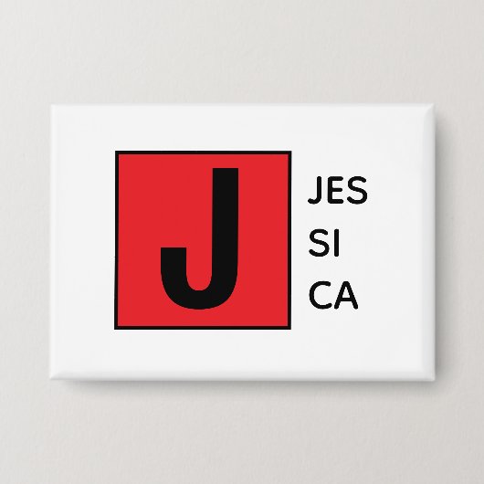 Modern Elegant Plain Professional Name Monogram Button (Voorkant)