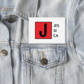 Modern Elegant Plain Professional Name Monogram Button (Insitu)