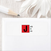 Modern Elegant Plain Professional Name Monogram Etiket (Insitu)