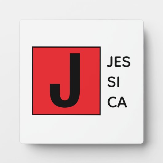 Modern Elegant Plain Professional Name Monogram Fotoplaat (Voorkant)