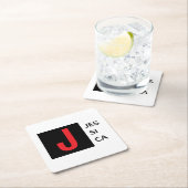 Modern Elegant Plain Professional Name Monogram Kartonnen Onderzetters (Insitu)