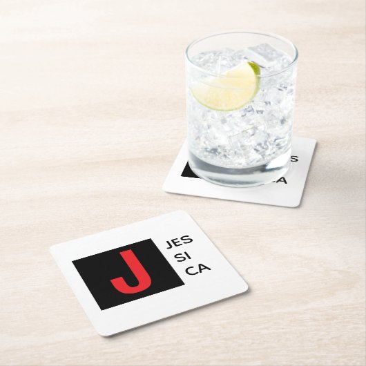 Modern Elegant Plain Professional Name Monogram Kartonnen Onderzetters (Insitu)