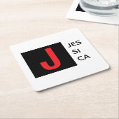 Modern Elegant Plain Professional Name Monogram Kartonnen Onderzetters (Schuin)