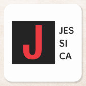 Modern Elegant Plain Professional Name Monogram Kartonnen Onderzetters (Voorkant)