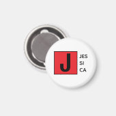 Modern Elegant Plain Professional Name Monogram Magneet (Voorkant / Achterkant)