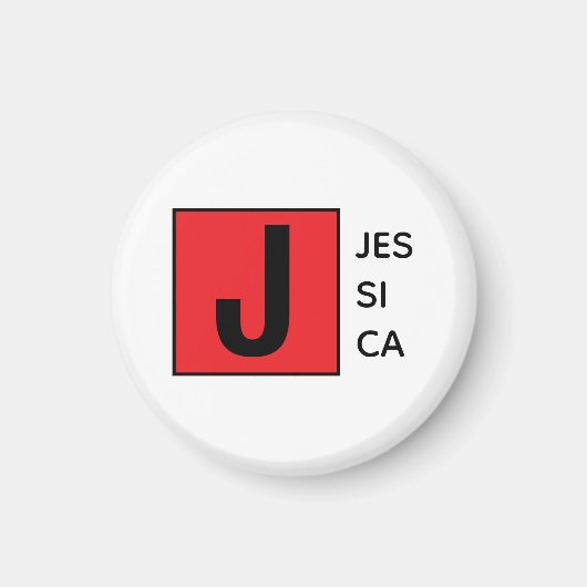 Modern Elegant Plain Professional Name Monogram Magneet (Voorkant)