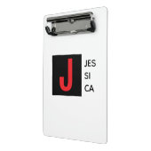 Modern Elegant Plain Professional Name Monogram Mini Klembord (Angled2)