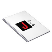 Modern Elegant Plain Professional Name Monogram Notitieboek (Rechterzijde)