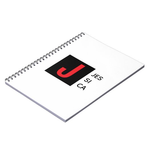 Modern Elegant Plain Professional Name Monogram Notitieboek (Linkerzijde)