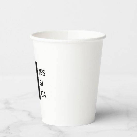 Modern Elegant Plain Professional Name Monogram Papieren Bekers (Links)