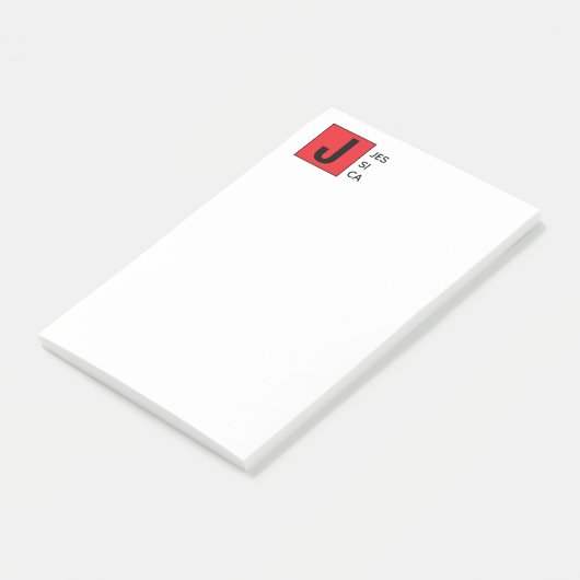 Modern Elegant Plain Professional Name Monogram Post-it® Notes (Schuin)