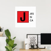 Modern Elegant Plain Professional Name Monogram Poster (Thuiskantoor)