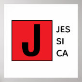 Modern Elegant Plain Professional Name Monogram Poster (Voorkant)