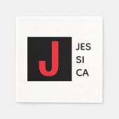 Modern Elegant Plain Professional Name Monogram Servet (Voorkant)