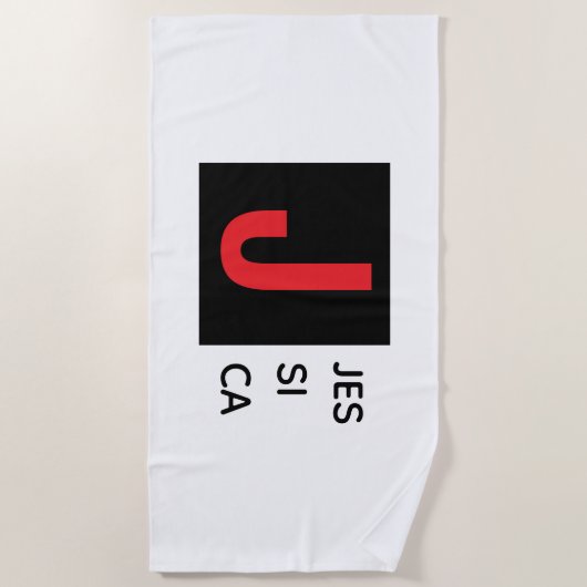 Modern Elegant Plain Professional Name Monogram Strandlaken (Voorkant)