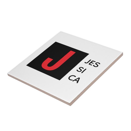 Modern Elegant Plain Professional Name Monogram Tegeltje (Zijkant)