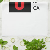 Modern Elegant Plain Professional Name Monogram Theedoek (Gevouwen)