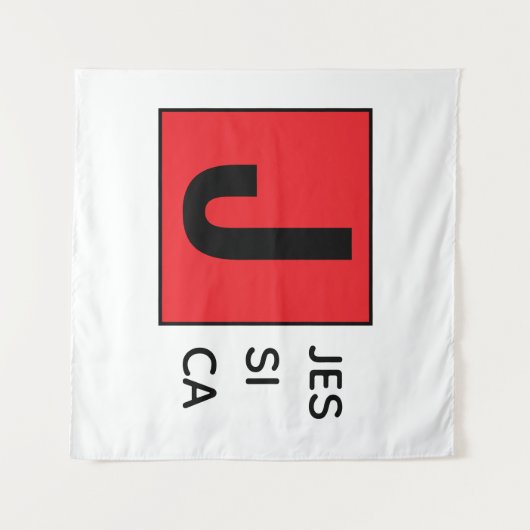 Modern Elegant Plain Professional Name Monogram Wandkleed (Voorkant (horizontaal))