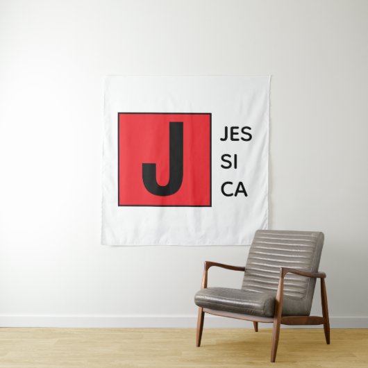 Modern Elegant Plain Professional Name Monogram Wandkleed (In situ)