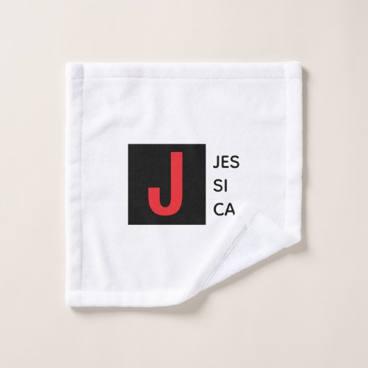 Modern Elegant Plain Professional Name Monogram Washandje (Wasdoekje)