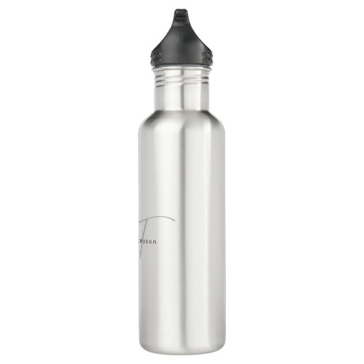Modern Elegant Plain Professional Name Monogram Waterfles (Rechts)