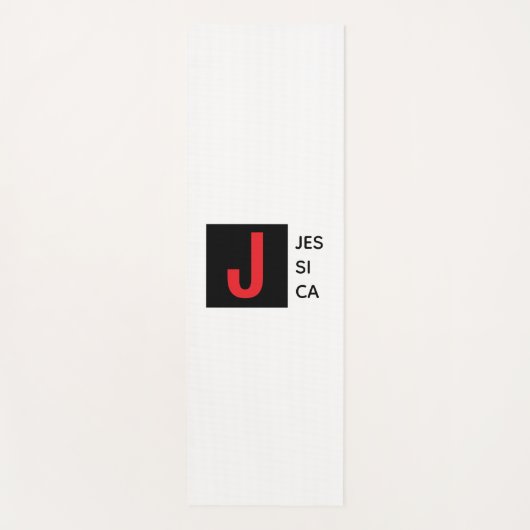 Modern Elegant Plain Professional Name Monogram Yogamat (Voorkant)