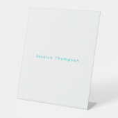 Modern Elegant Plain Simple Professional Name Reclamebord Met Voetstuk (Voorkant)