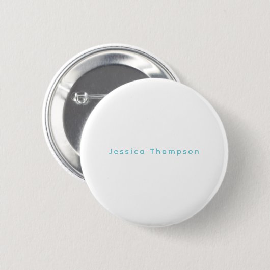 Modern Elegant Plain Simple Professional Name Ronde Button 5,7 Cm (Voorkant /achterkant)
