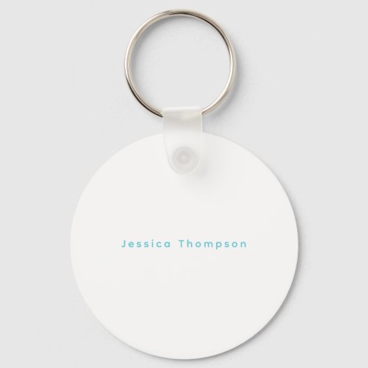 Modern Elegant Plain Simple Professional Name Sleutelhanger (Voorkant)
