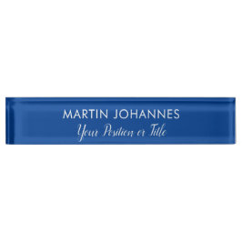 Modern Elegant Plain Stijlvol Blauw Minimalist Naambordje