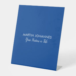 Modern Elegant Plain Stijlvol Blauw Minimalist Reclamebord Met Voetstuk