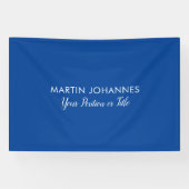 Modern Elegant Plain Stijlvol Blauw Minimalist Spandoek (Horizontaal)