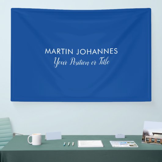 Modern Elegant Plain Stijlvol Blauw Minimalist Spandoek (Beurs)